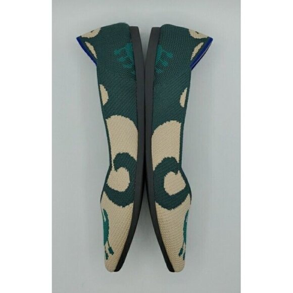 Rothy’s Flat Womens Size 7 Moroccan Ikat The Pointed Toe Green Shoe Retired - Picture 8 of 13